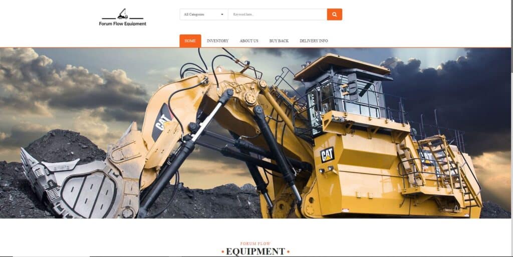 Screenshot of Arkansas-addressed fraudulent vendor website for Forum Flow Equipment