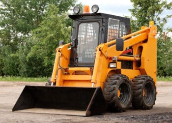 Skid steer loader outdoors