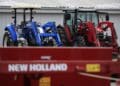 A CNH Industrial NV New Holland Agricultural brand tractor for sale at a Montgomery Tractor Sales Inc. store in Mount Sterling, Kentucky, U.S., on Saturday, Jan. 30, 2021. CNH Industrial is scheduled to release earnings figures on February 2.