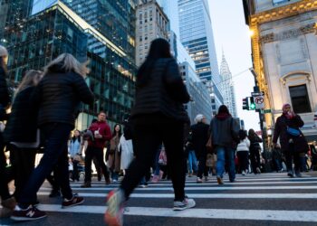 Shoppers in New York.