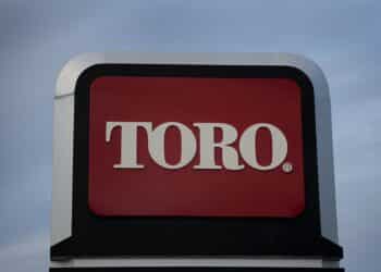 Toro Co. signage stands at the company's headquarters in Bloomington, Minnesota, U.S., on Wednesday, Dec. 28, 2011. The economy in the Minneapolis area grew moderately in 2011, with strong growth in the agriculture, energy, and mining sectors and modest growth in consumer spending, tourism, residential and commercial construction, according to a report by the Federal Reserve Board.