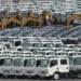 Isuzu Motors Ltd. trucks bound for shipment at a port in Yokohama, Japan, on Thursday, Oct. 28, 2022. Isuzu Motors is scheduled to release earnings figures on November 9.