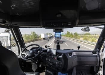 The steering wheel on an Inceptio Technology autonomous truck in Jinan, Shandong Province, China, on Thursday, April 18, 2024. While most attention on the development of autonomous driving has focused on passenger cars  like Tesla's controversial Full Self-Driving  Chinese startup Inceptio Technology is concentrating on revolutionizing long-haul trucking.