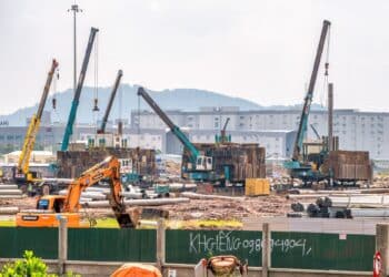 Construction site of Foxconn Technology Group's new factory in the Quang Chau Industrial Park, in Viet Yen District, Bac Giang Province, Vietnam, on Thursday, July 13, 2023. Vietnam has seen a fourfold increase in companies assembling Apple products over the past decade.
