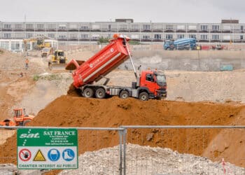 A hydraulic truck dumps earth on the construction site of the European Union (EU) Court of Justice extension project in the Plateau de Kirchberg district of Luxembourg, on Monday, July 15, 2019. Brexit has made Luxembourg a favorite EU hub for insurers, funds and asset managers to relocate to from the U.K. Moves include those by insurance giant American International Group Inc., private-equity firm Blackstone, RSA Insurance Group Plc, U.S. insurer FM Global, Lloyd's of London insurer Hiscox Plc and asset manager M&G Investments.