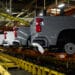 Partially assembled vehicles, including the Chevrolet Silverado 1500 and GMC Sierra 1500, at the General Motors assembly plant in Fort Wayne, Indiana, US, on Tuesday, April 9, 2024. General Motors Co. is scheduled to release earnings figures.