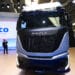 A Nikola Corp. Tre FCEV truck following its unveiling at the IAA Transportation show in Hanover, Germany, on Monday, Sept. 19, 2022. Global leaders Daimler Truck Holding AG and Volvo AB are joining dozens of commercial-vehicle makers in Germany this week to showcase their latest electric semis, with more zero-emissions vehicles debuting at the IAA Transportation show than ever before.