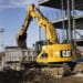 A Caterpillar bulldozer at a construction site in Hudson, New York, US.