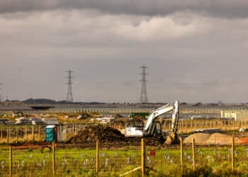 Construction vehicles on the Cleve Hill Solar Park near Faversham, UK, on Wednesday, Oct. 23, 2024. Mytilineos has undertaken the engineering, procurement and construction of this solar park, that will produce 373.922 GWh of renewable electricity per year, enough to meet the needs of over 100,000 UK homes.