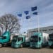 Electric trucks parked outside the Volvo AB Trucks Tuve plant in Gothenburg, Sweden, on Thursday, May 4, 2023. Volvo are due to release their latest earnings on Wednesday, July 19, 2023.