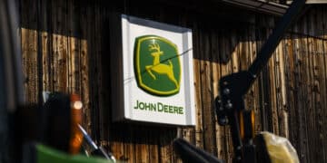 A John Deere dealership in Colchester, Connecticut, US.