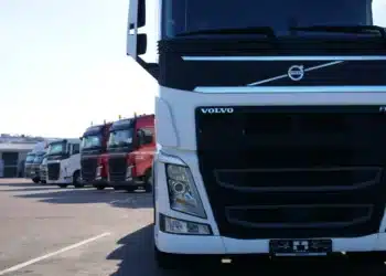 Volvo truck on lot