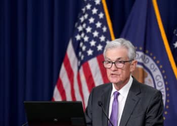 Jerome Powell speaks during a news conference following a Federal Open Market Committee meeting in Washington, DC, on March 20.