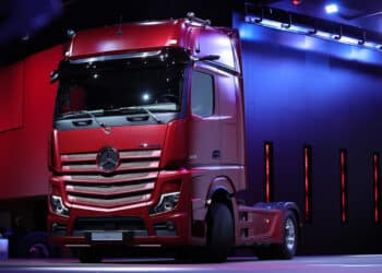 A Mercedes-Benz autonomous haulage truck manufactured by Daimler.