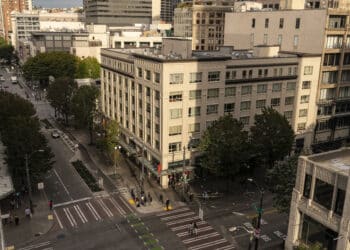 The intersection of Third Avenue and Pine Street in downtown Seattle, Washington, US, on Sunday, Sept. 22, 2024. Seattle is joining liberal strongholds such as San Francisco and Portland, Oregon, in cracking down on drug-riddled areas to stem a spiraling crisis tied to fentanyl, the deadly synthetic opioid.