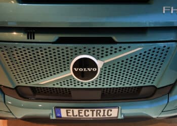 A Volvo FH electric truck, at the IAA Transportation fair in Hannover, Germany, on Monday, Sept. 16, 2024. The commercial vehicle exhibition runs until Sept. 22.