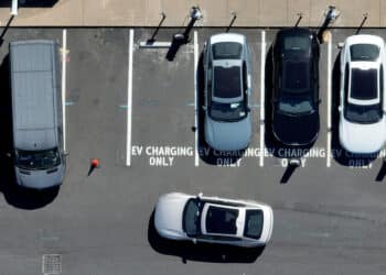 CORTE MADERA, CALIFORNIA - JULY 28: A Polestar electric car prepares to park at an EV charging station on July 28, 2023 in Corte Madera, California. Seven major automakers announced plans earlier this week to increase the number of high-powered electric vehicle chargers in the country with 30,000 new charging stations along highways and in urban areas. According to the Energy Department, there are currently an estimated 32,000 chargers across the country.
