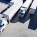Tractor trailers at a truck depot along the US-Mexico border in Ciudad Juarez, Chihuahua state, Mexico, on Tuesday, Feb. 4, 2025. US President Donald Trump agreed to delay 25% tariffs against Mexico for one month after a conversation with his counterpart Claudia Sheinbaum on Monday, a dramatic turnabout with the neighboring nations on the brink of a trade war.