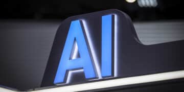 An artificial intelligence (AI) sign at the MWC25 tech show in Barcelona, Spain, on Tuesday, March 4, 2025. The Mobile World Congress tech show runs March 3-6. Rapid Finance
