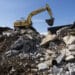 A Komatsu Ltd. excavator loads debris into a truck at the construction site of the Amazon.com Inc. Operations Center of Excellence at the Nashville Yards development in Nashville, Tennessee, U.S., on Monday, April 1, 2019. U.S. construction spending increased 1.0% in February, beating expectations, after climbing 2.5% in January and 0.2% in December.