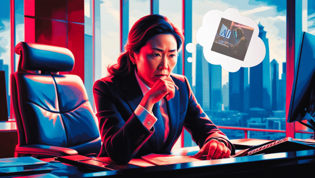 AI concept executive at desk