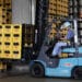 A worker transports crates of beer at a Kirin Brewery Co. plant using a hydrogen-powered Toyota Industries Corp. fuel cell forklift truck during a demonstration of a hydrogen supply chain system in Yokohama, Japan, on Wednesday, July 12, 2017. The public-private partnership including Toyota Motor Crop. has established the low-carbon hydrogen supply chain that utilizes electricity generated by wind to power the forklifts at the nearby market, factory and warehouses.