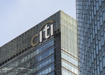 Signage atop the Citigroup Tower in Shanghai, China, on Friday, Sept. 27, 2024. Citigroup Inc.'s expansion plan in China has hit a roadblock with US regulators after the Federal Reserve imposed a penalty on the bank for its data management and risk controls, according to people familiar with the matter.