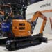 A Hitachi ZX55U-6EB electric compact excavator during the ConExpo-Con/Agg tradeshow in Las Vegas, Nevada, US, on Wednesday, March 15, 2023. As electric SUVs and sedans roll onto American highways, diesel still reigns supreme on US construction sites. But walk around the industrys largest trade conference in Last Vegas this week, and the first signs of battery power have finally arrived.