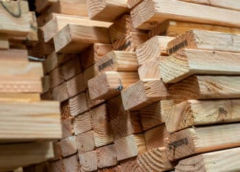 Lumber stacked inside a Home Depot store in Colma, California, US, on Friday, May 30, 2025. The US Census Bureau is scheduled to release durable goods orders figures on June 3.