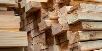 Lumber stacked inside a Home Depot store in Colma, California, US, on Friday, May 30, 2025. The US Census Bureau is scheduled to release durable goods orders figures on June 3.