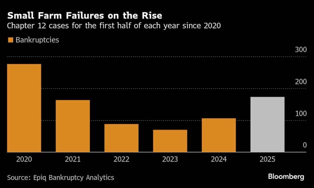 Small Farm Failures on the Rise | Chapter 12 cases for the first half of each year since 2020