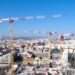 Four topless Potain cranes delivering stunning Sky Views over Lyon