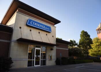 A Comerica Inc. Bank branch stands in Dallas, Texas, U.S., on Monday, July 10, 2017. Comerica Inc. is scheduled to release earnings figures on July 18.