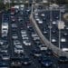 Traffic on Interstate 80 in San Pablo, California, US, on Wednesday, Nov. 26, 2025. AAA projects 81.8 million travelers will head 50 miles or more from home over the Thanksgiving holiday travel period.