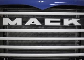 The Mack logo is seen on the grille of a semi truck at the Mack Trucks Inc. cab and vehicle assembly facility in Macungie, Pennsylvania U.S., on Thursday, Dec. 20, 2018. The Institute for Supply Management (ISM) is scheduled to release manufacturing figures on January 3.