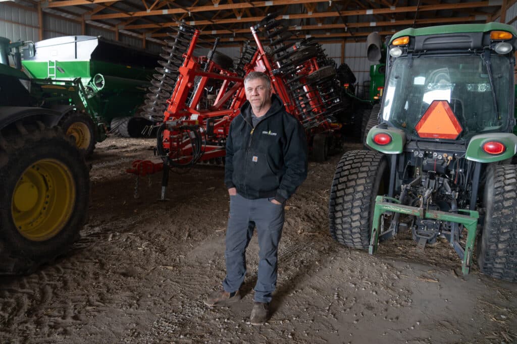 Lance Lillibridge at his farm in Vinton, Iowa.
