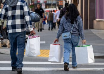 Shoppers in San Francisco, California.