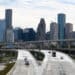 Drivers on I-45 during a winter storm in Houston, Texas, US, on Tuesday, Jan. 21, 2025. A cold blast gripping the US South threatens to bring record-breaking snowfall to New Orleans and Houston and a deep freeze that endangers oil and natural gas output and electrical grids.