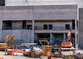 A data center under construction in Sterling, Virginia, on May 31.