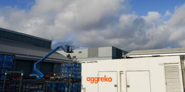 Aggreko generators are used on the site of the COP26 at SECC in Glasgow on Nov. 10, 2021.
