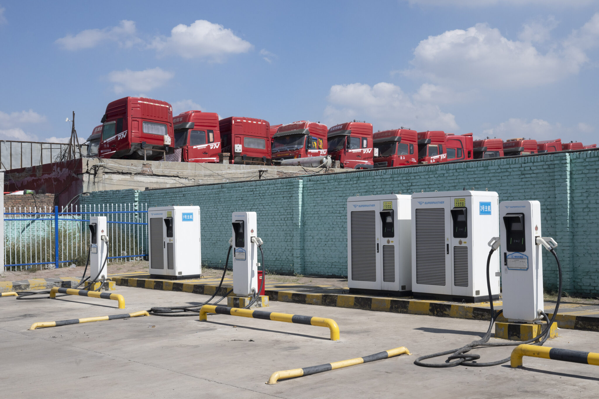 One of the many charging stations that dot the Chinese coal hub of Yulin